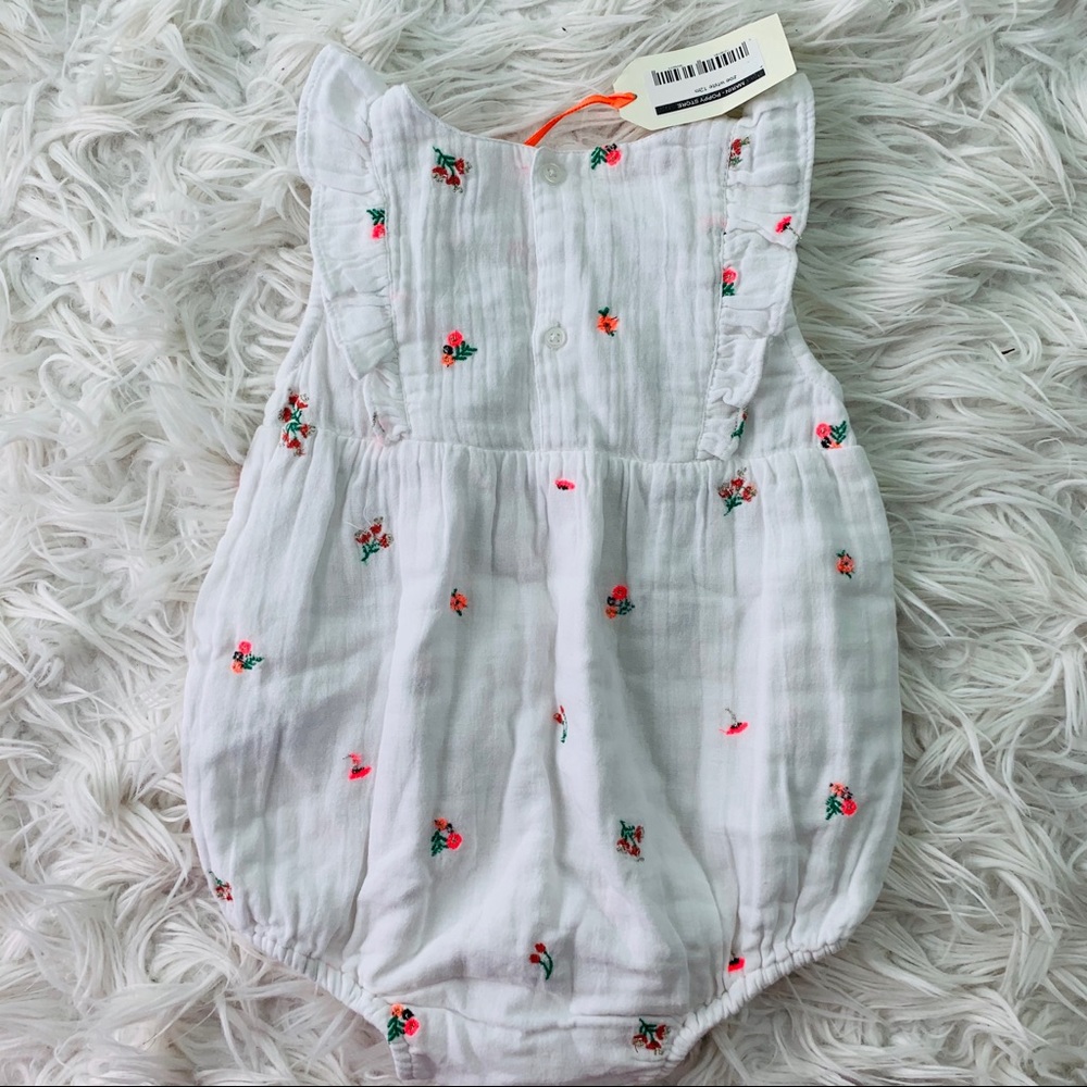 NWT Bonheur du Jour Noe Romper onesie white 80cm